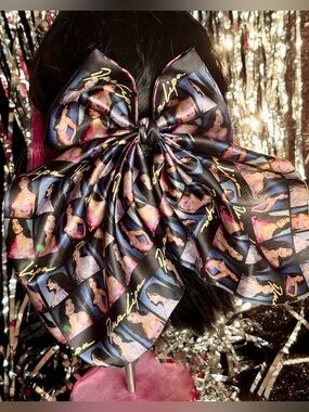 Dua Lipa Oversized Hair bow Future Nostalgia Album inspired merch Satin Barrette